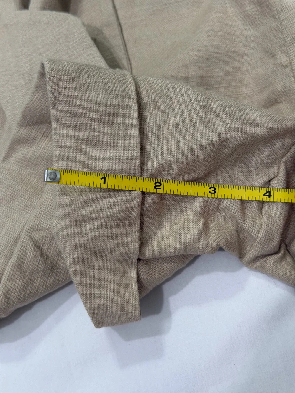 Women’s Safari Linen Paperbag-waist Belted wide Shorts in Tan Khaki Size Small